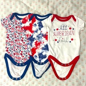 Newborn baby girl 0-3 months set of 3 onesies